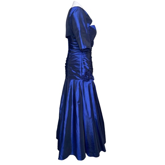 Cameron Blake by Mon Cheri NWT Taffeta Jacket Dress, Sapphire Blue Women's 14 - Picture 5 of 16